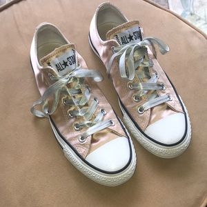 Champagne Gold Satin/Silk Converse Size 8